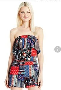 Juniors printed tube romper with florence